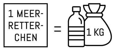 Ein Meer-Retterchen rettet das Meer vor Plastikmüll