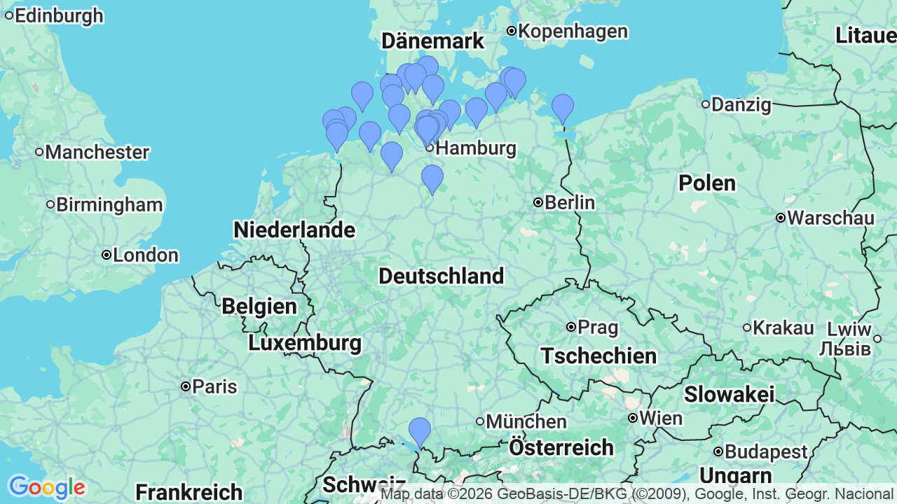 Karte aller Prinzenart Standorte in Deutschland